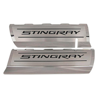 ACC® - GM Licensed Series Polished Fuel Rail Covers with Black Carbon Fiber Stingray Logo