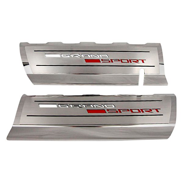 American Car Craft® - GM Licensed Series Brushed/Polished Fuel Rail Covers with Grand Sport Logo