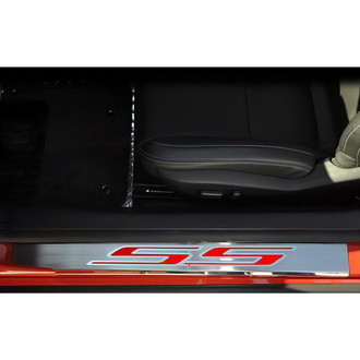 ACC® - Brushed/Polished Door Sills with Bright Red SS Logo