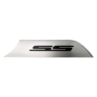 ACC® - GM Licensed Brushed Door Panel Kick Plates with Brushed Black SS Logo