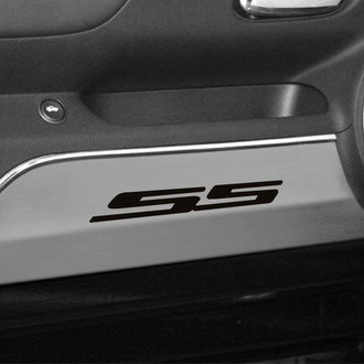 ACC® - GM Licensed Brushed Door Panel Kick Plates with Black SS Logo