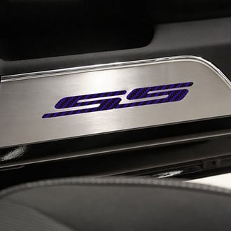 ACC® - GM Licensed Brushed Door Panel Kick Plates with Purple SS Logo