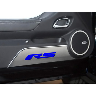ACC® - GM Licensed Brushed Door Panel Kick Plates with Dark Blue RS Logo