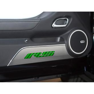 ACC® - GM Licensed Brushed Door Panel Kick Plates with Green RS Logo