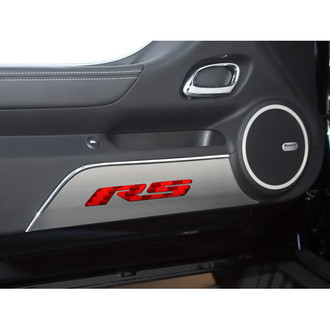 ACC® - GM Licensed Brushed Door Panel Kick Plates with Red RS Logo