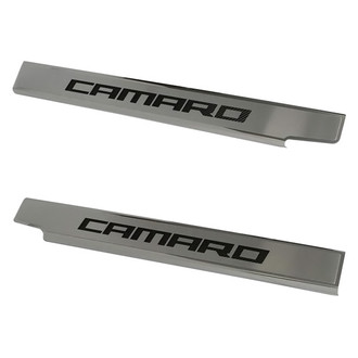 ACC® - Brushed Door Sills with Black Camaro Logo
