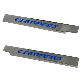 ACC® - Brushed Door Sills with Blue Camaro Logo