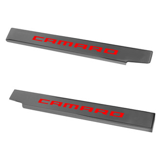 ACC® - Brushed Door Sills with Bright Red Camaro Logo