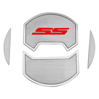 ACC® - Brushed A/C Vent Duct Covers with Bright Red SS Logo