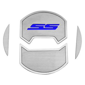 ACC® - Brushed A/C Vent Duct Covers with Dark Blue SS Logo