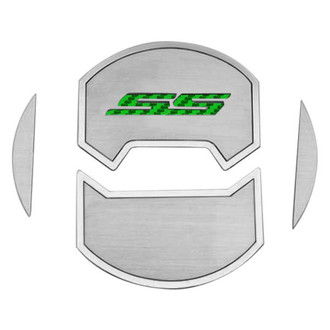 ACC® - Brushed A/C Vent Duct Covers with Green SS Logo