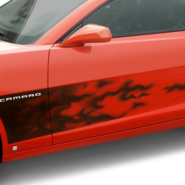 ACC® - Airbrushed Black Flames Side Vinyl Graphic Kit