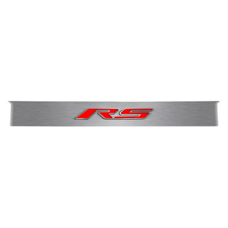 ACC® - GM Licensed Brushed Trunk Lid Plate with Bright Red Solid RS Logo