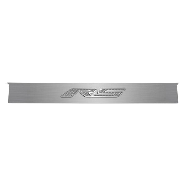 American Car Craft® - GM Licensed Brushed Trunk Lid Plate with White Carbon Fiber RS Logo