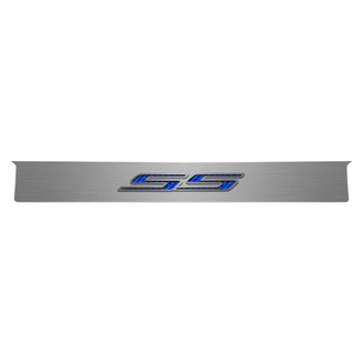 ACC® - GM Licensed Brushed Trunk Lid Plate with Blue Carbon Fiber SS Logo