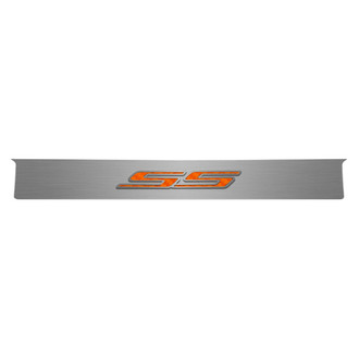 ACC® - GM Licensed Brushed Trunk Lid Plate with Orange Carbon Fiber SS Logo
