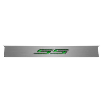 ACC® - GM Licensed Brushed Trunk Lid Plate with Synergy Green Carbon Fiber SS Logo