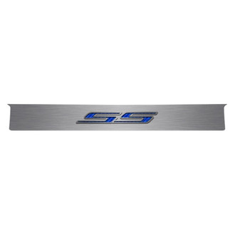 ACC® - GM Licensed Polished Trunk Lid Plate with Blue Carbon Fiber SS Logo