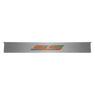 ACC® - GM Licensed Polished Trunk Lid Plate with Orange Carbon Fiber SS Logo