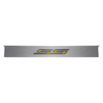 ACC® - GM Licensed Polished Trunk Lid Plate with Yellow Carbon Fiber SS Logo