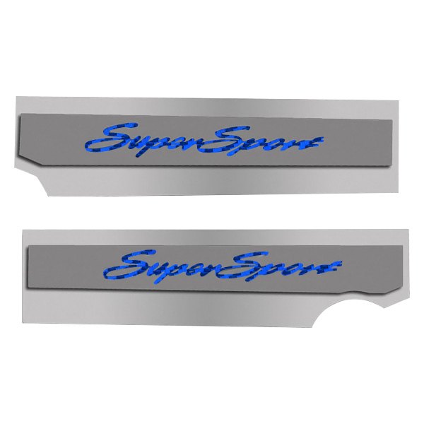 American Car Craft® - Polished Fuel Rail Covers with Blue Super Sport Logo
