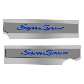 ACC® - Polished Fuel Rail Covers with Blue Carbon Fiber Super Sport Logo