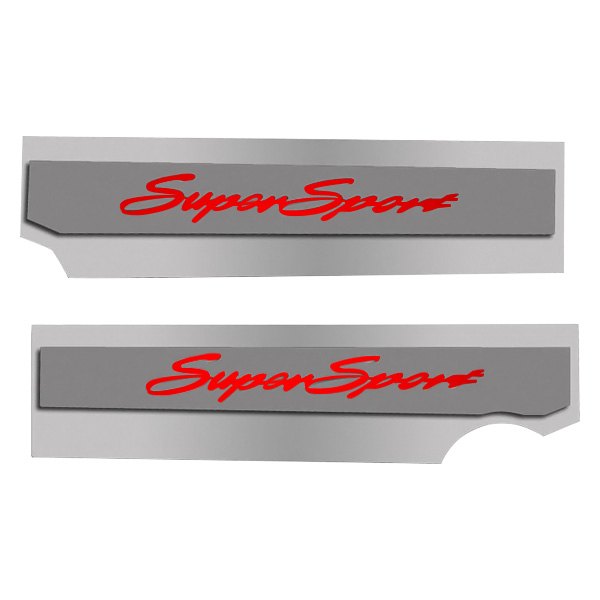 American Car Craft® - Polished Fuel Rail Covers with Bright Red Super Sport Logo