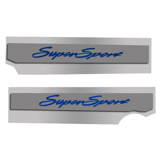ACC® - Polished Fuel Rail Covers with Dark Blue Solid Super Sport Logo