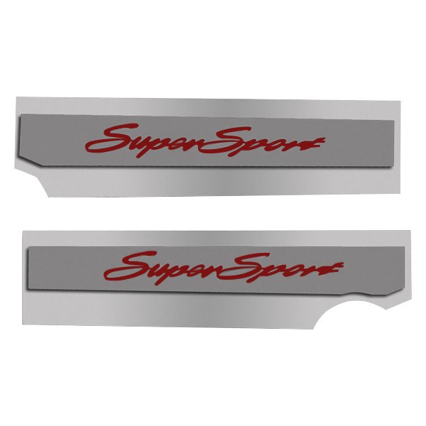 American Car Craft® - Polished Fuel Rail Covers with Garnet Red Super Sport Logo