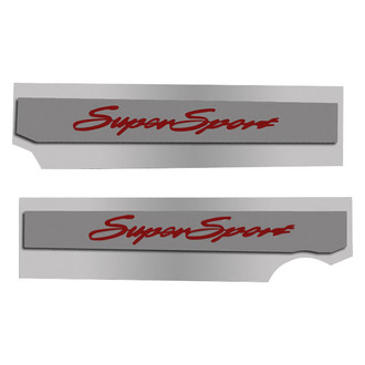 ACC® - Polished Fuel Rail Covers with Garnet Red Solid Super Sport Logo