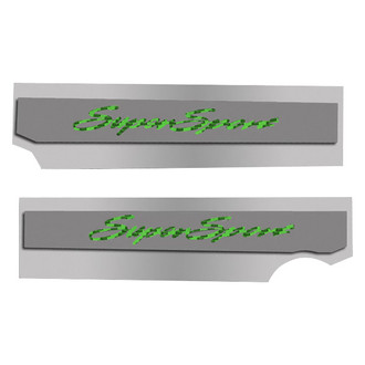 ACC® - Polished Fuel Rail Covers with Green Carbon Fiber Super Sport Logo