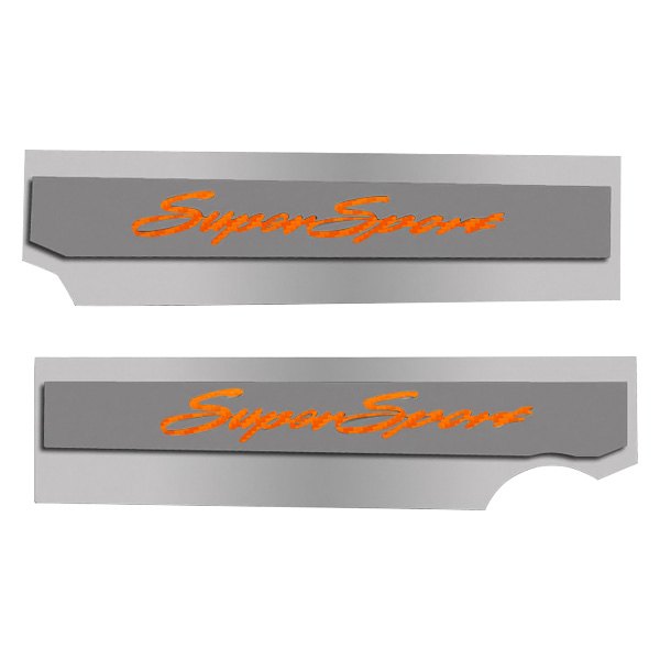 American Car Craft® - Polished Fuel Rail Covers with Orange Super Sport Logo