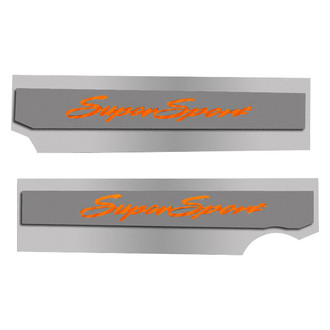 ACC® - Polished Fuel Rail Covers with Orange Carbon Fiber Super Sport Logo