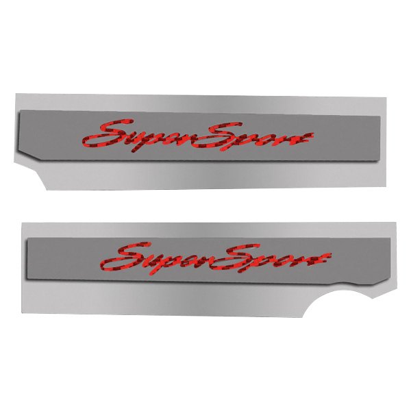 American Car Craft® - Polished Fuel Rail Covers with Red Super Sport Logo