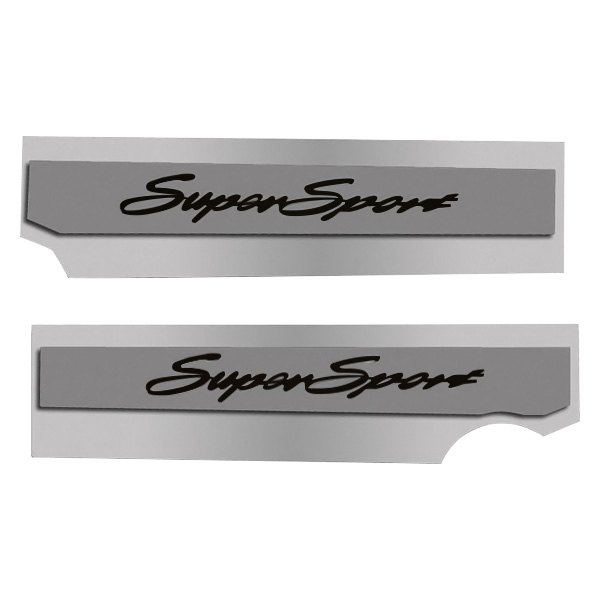 American Car Craft® - Polished Fuel Rail Covers with Black Super Sport Logo