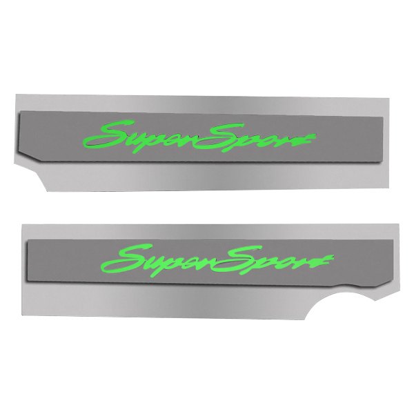 American Car Craft® - Polished Fuel Rail Covers with Synergy Green Super Sport Logo
