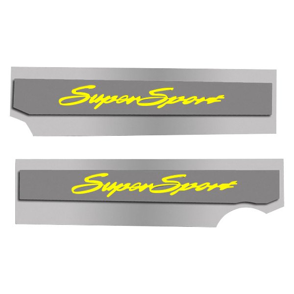 American Car Craft® - Polished Fuel Rail Covers with Yellow Super Sport Logo
