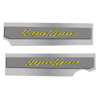 ACC® - Polished Fuel Rail Covers with Yellow Carbon Fiber Super Sport Logo