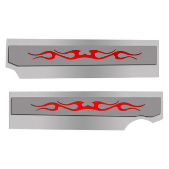 ACC® - Polished Fuel Rail Covers with Bright Red Solid Tribal Flame Insert