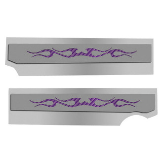 ACC® - Polished Fuel Rail Covers with Purple Carbon Fiber Tribal Flame Insert