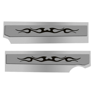 ACC® - Polished Fuel Rail Covers with Black Solid Tribal Flame Insert