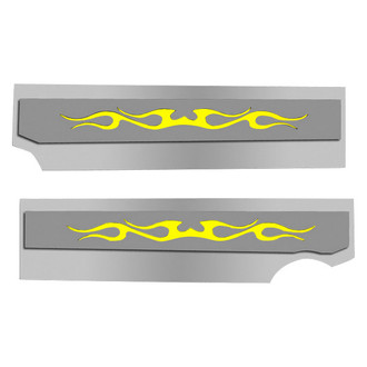 ACC® - Polished Fuel Rail Covers with Yellow Solid Tribal Flame Insert