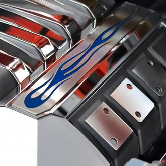 ACC® - Polished Fuel Rail Covers with Dark Blue Solid True Flame Insert