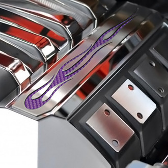ACC® - Polished Fuel Rail Covers with Purple Carbon Fiber True Flame Insert