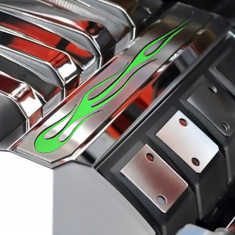 ACC® - Polished Fuel Rail Covers with Synergy Green Solid True Flame Insert