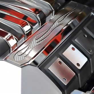 ACC® - Polished Fuel Rail Covers with White Carbon Fiber True Flame Insert