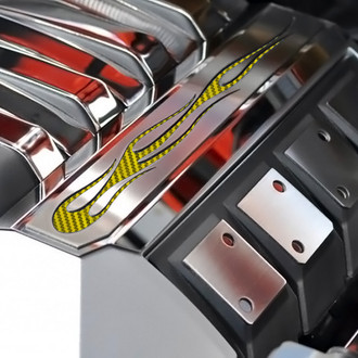 ACC® - Polished Fuel Rail Covers with Yellow Carbon Fiber True Flame Insert