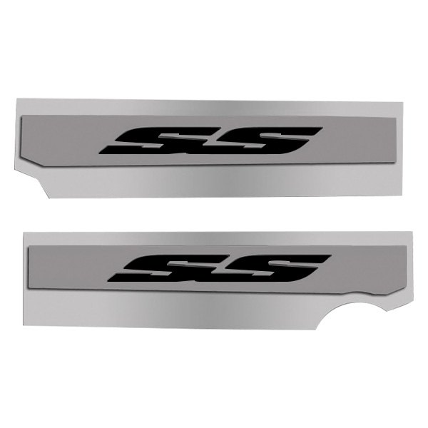 American Car Craft® - Polished Fuel Rail Covers with Black SS Logo