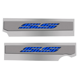 ACC® - Polished Fuel Rail Covers with Blue Carbon Fiber SS Logo