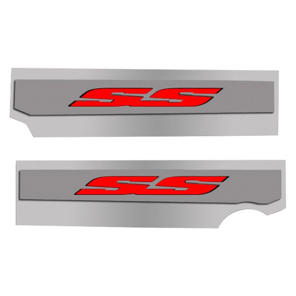 American Car Craft® - Polished Fuel Rail Covers with Bright Red SS Logo